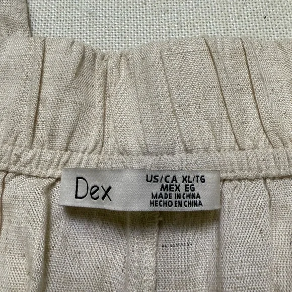 Dex Linen Blend Wide Leg Pants Natural Beige Size XL - Picture 5 of 6